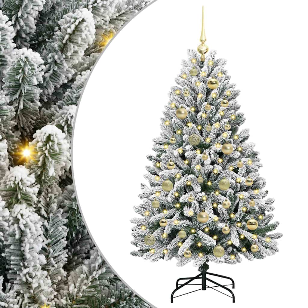 Sapin de Noël artificiel Vert et blanc 120 cm PVC et métal - XIOS