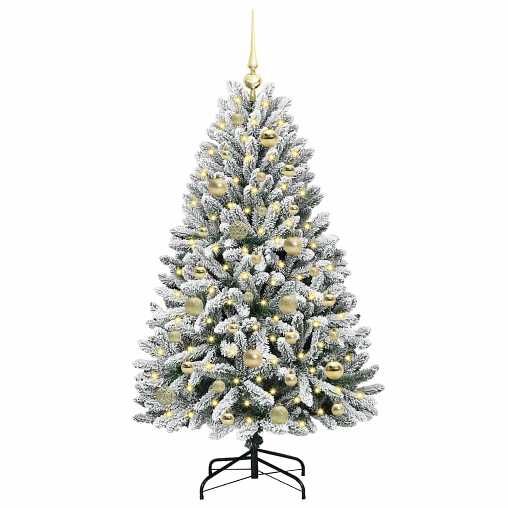 Sapin de Noël artificiel Vert et blanc 120 cm PVC et métal - XIOS