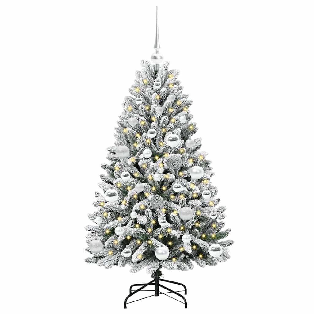Sapin de Noël artificiel Vert et blanc 120 cm PVC et métal - XIOS