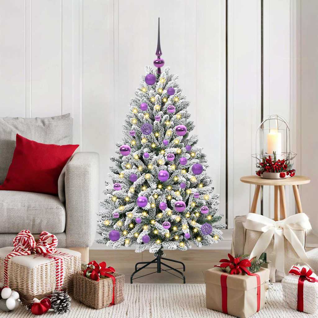 Sapin de Noël artificiel Vert et blanc 120 cm PVC et métal - XIOS