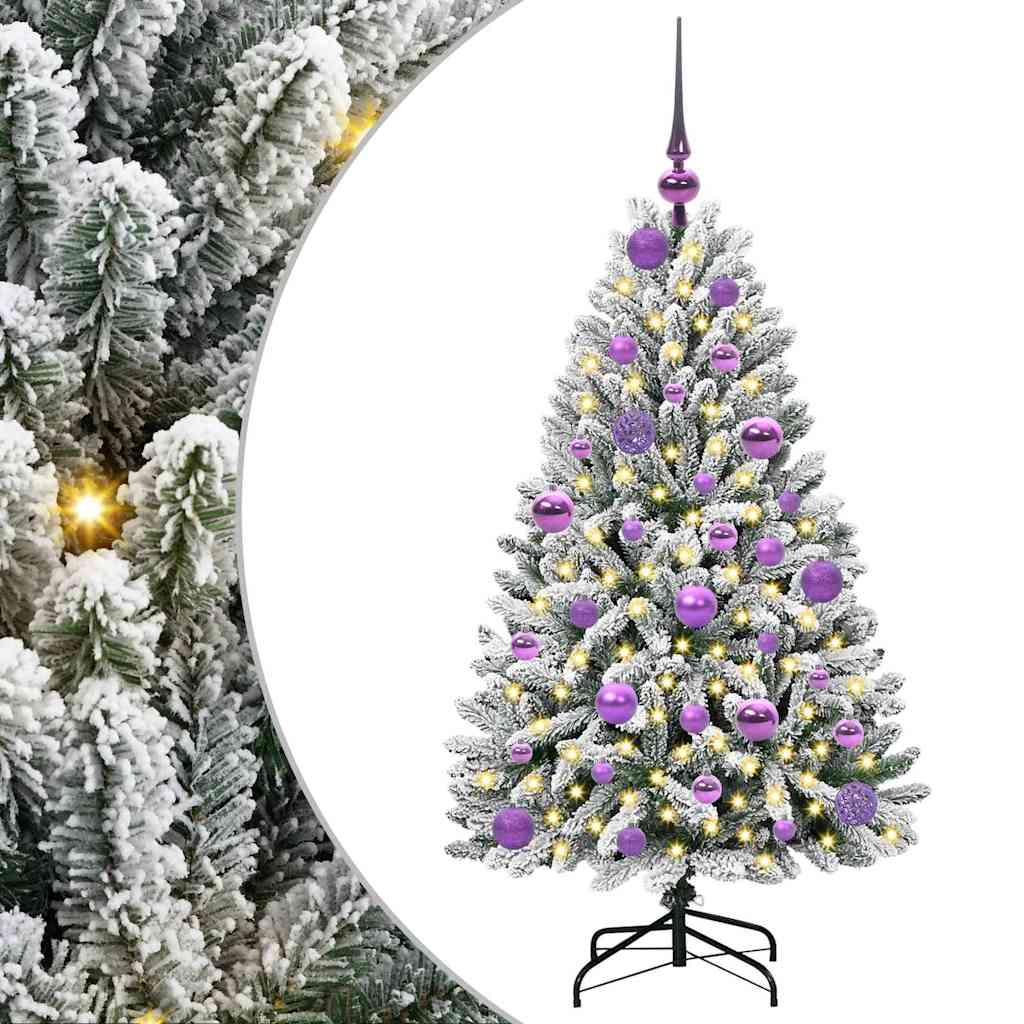 Sapin de Noël artificiel Vert et blanc 120 cm PVC et métal - XIOS