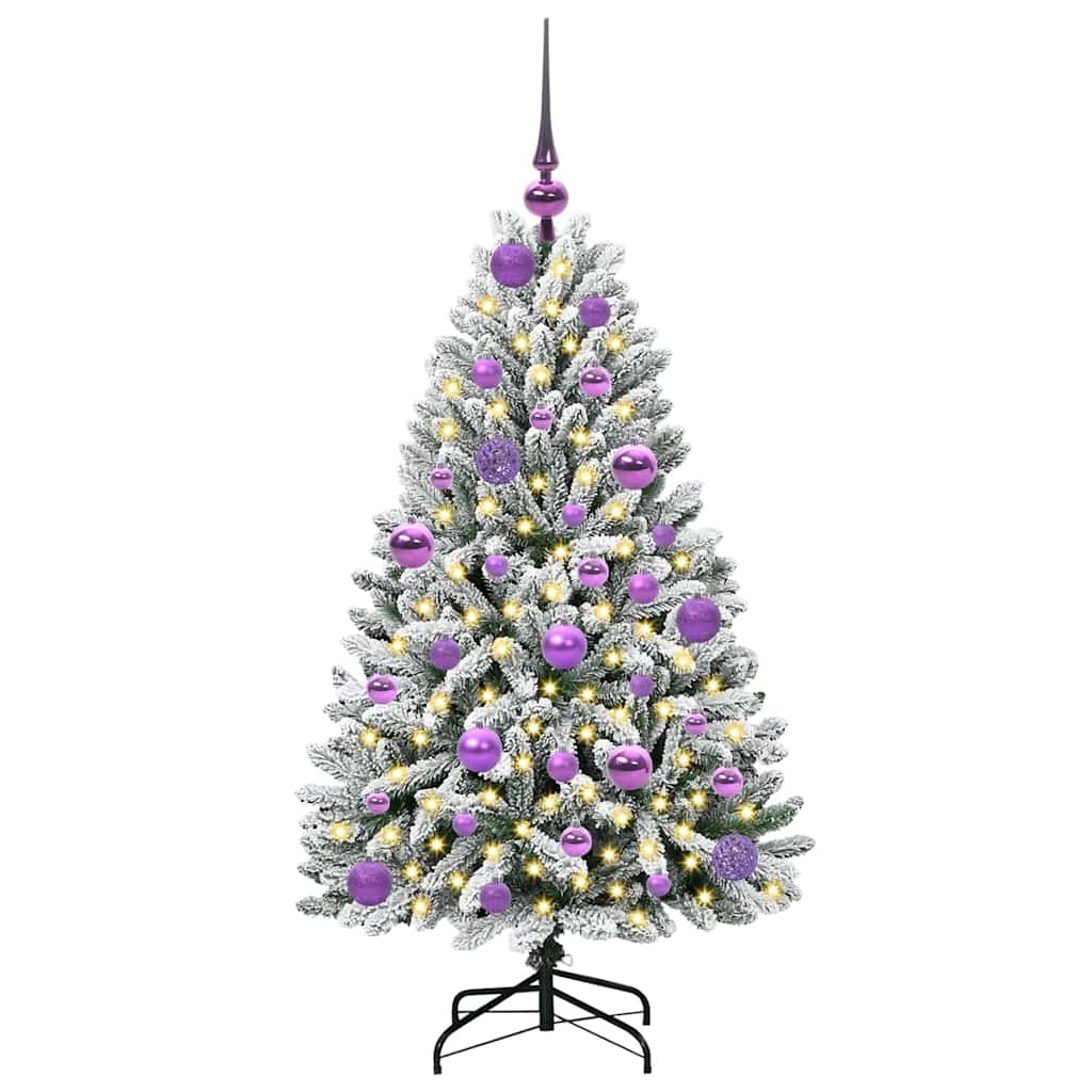 Sapin de Noël artificiel Vert et blanc 120 cm PVC et métal - XIOS