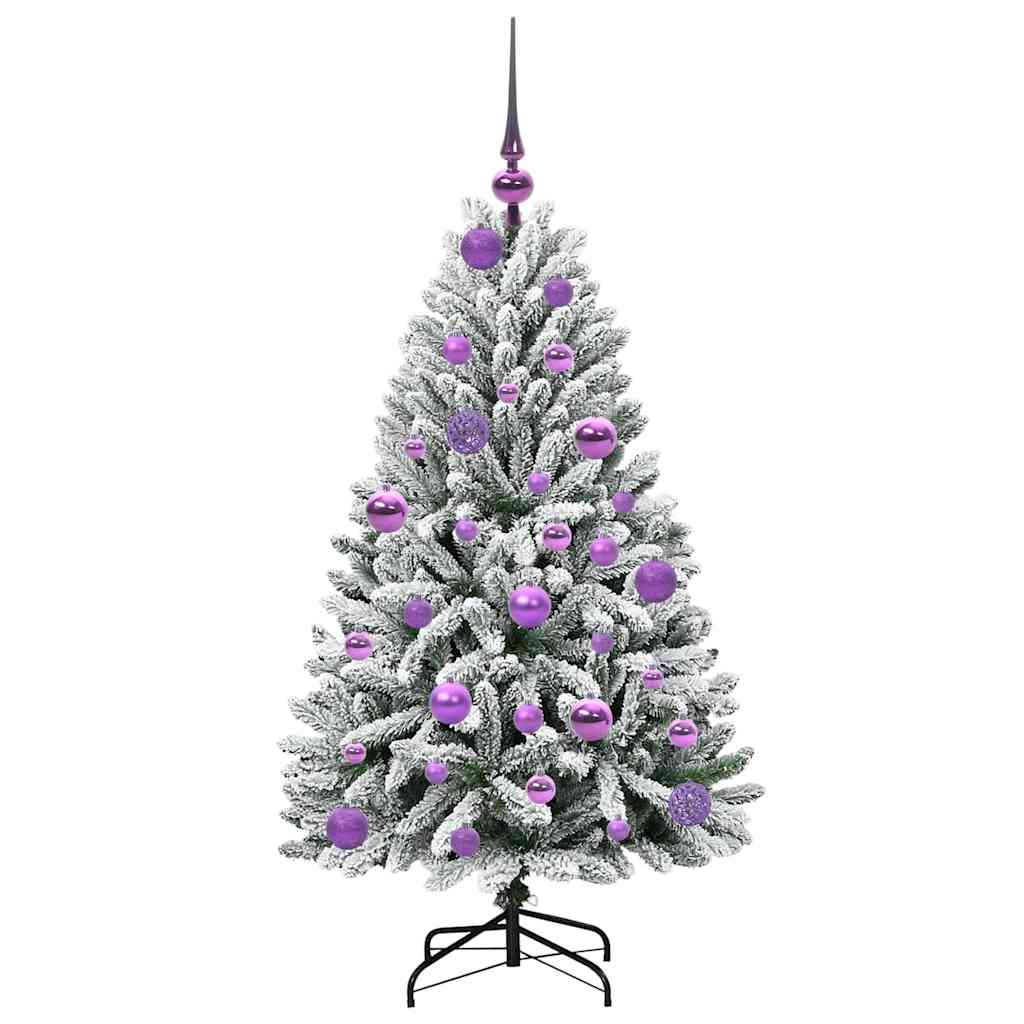 Sapin de Noël artificiel Vert et blanc 120 cm PVC et métal - XIOS