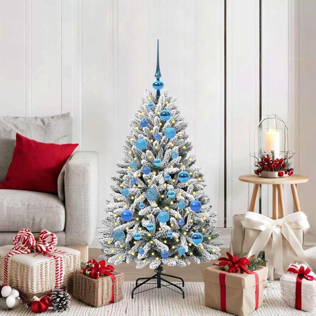 Sapin de Noël artificiel Vert et blanc 120 cm PVC et métal - XIOS