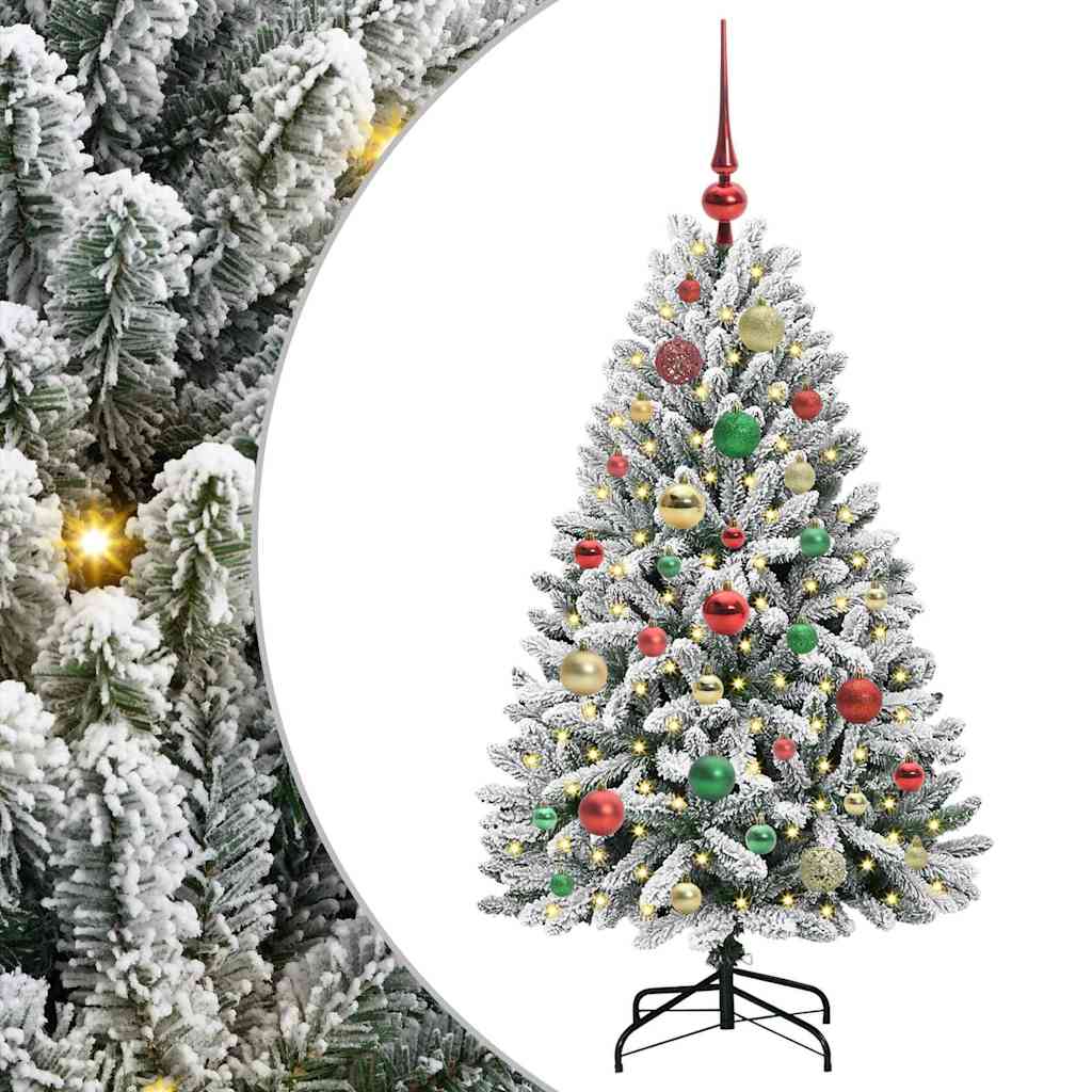 Sapin de Noël artificiel Vert et blanc 120 cm PVC et métal - XIOS