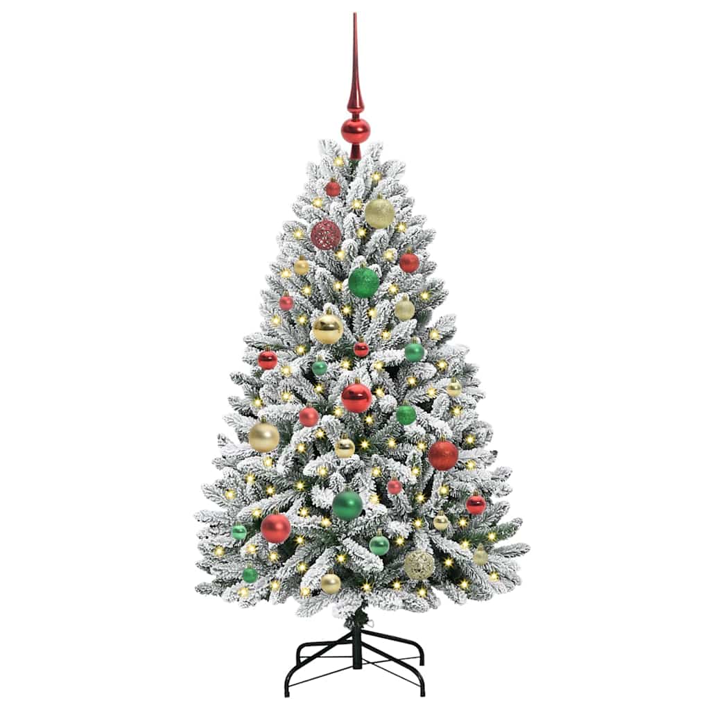 Sapin de Noël artificiel Vert et blanc 120 cm PVC et métal - XIOS