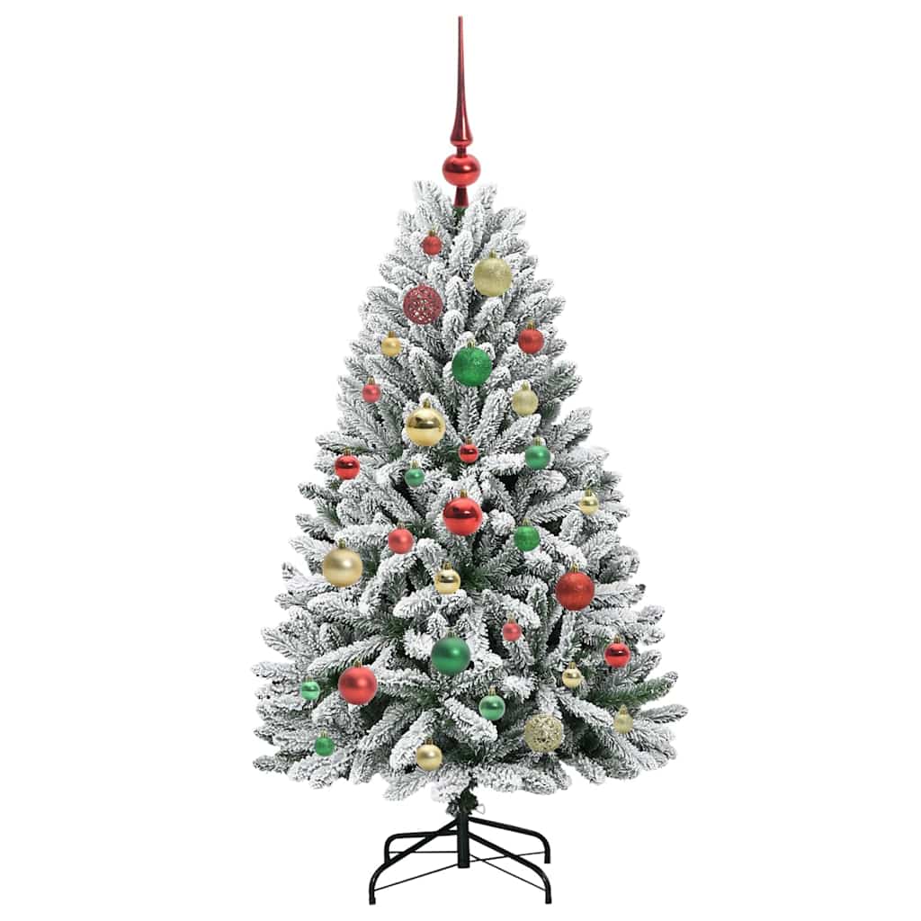 Sapin de Noël artificiel Vert et blanc 120 cm PVC et métal - XIOS