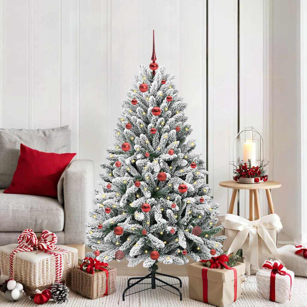 Sapin de Noël artificiel Vert et blanc 150 cm PVC et métal - XIOS