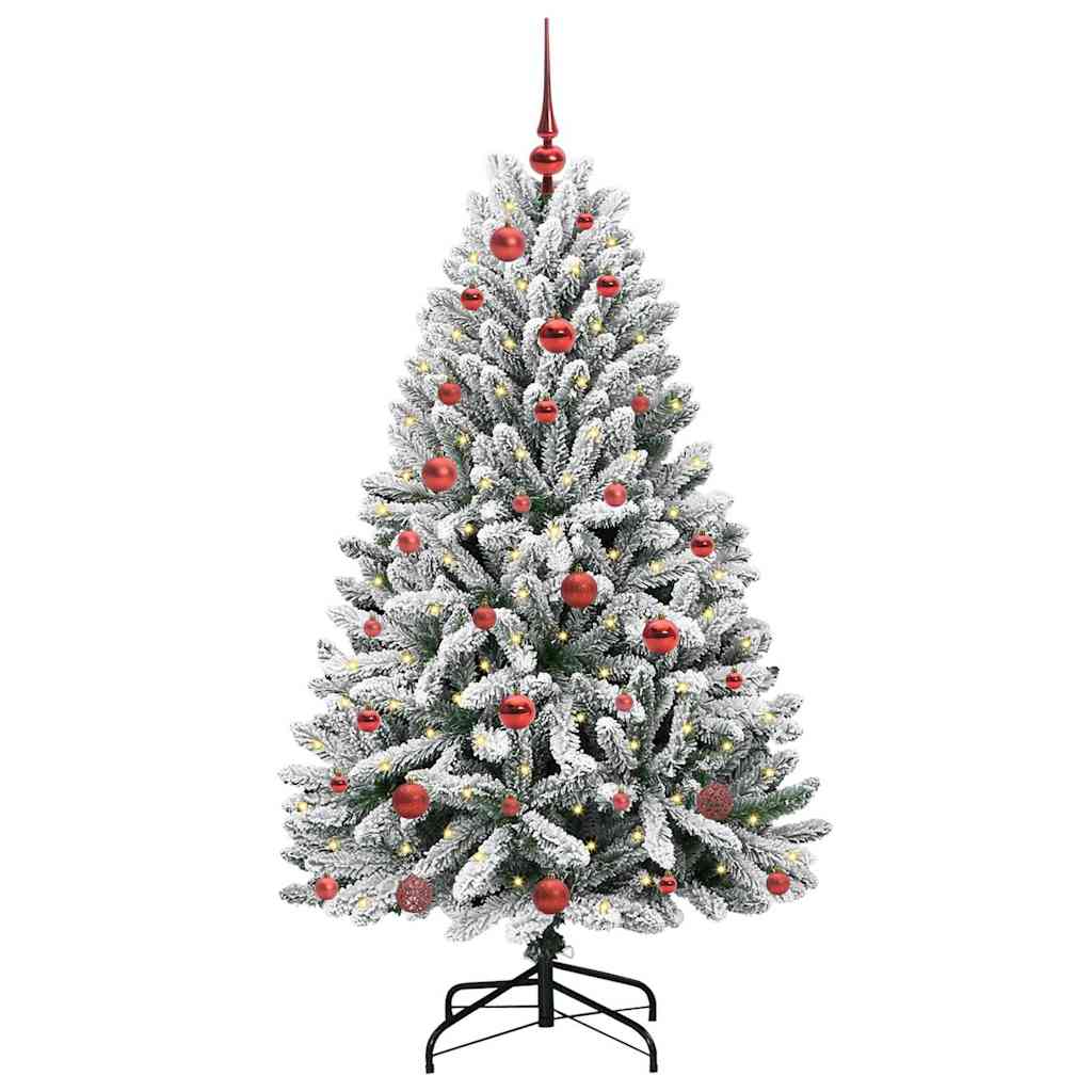Sapin de Noël artificiel Vert et blanc 150 cm PVC et métal - XIOS