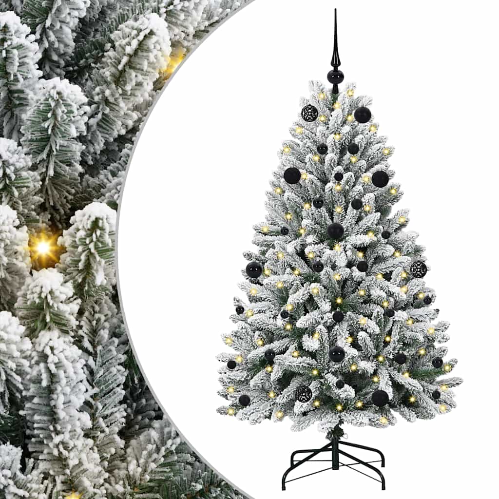 Sapin de Noël artificiel Vert et blanc 150 cm PVC et métal - XIOS