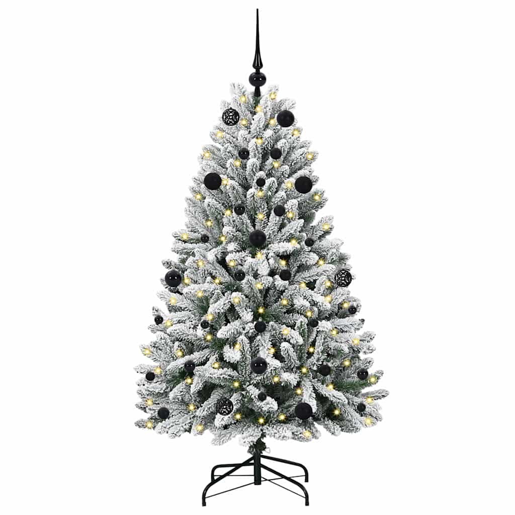 Sapin de Noël artificiel Vert et blanc 150 cm PVC et métal - XIOS