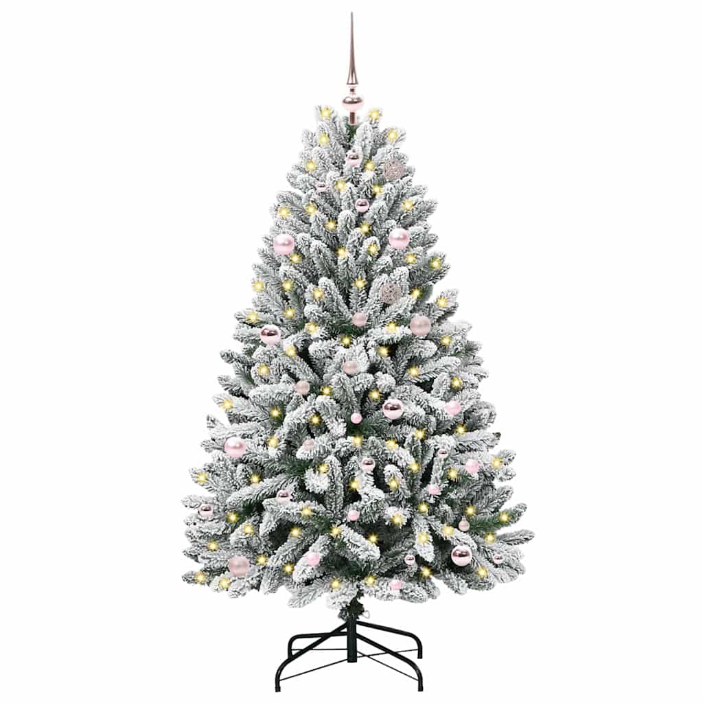 Sapin de Noël artificiel Vert et blanc 150 cm PVC et métal - XIOS