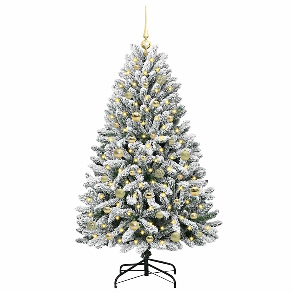 Sapin de Noël artificiel Vert et blanc 150 cm PVC et métal - XIOS