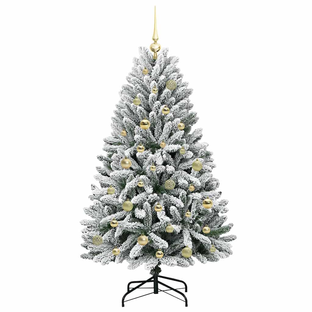 Sapin de Noël artificiel Vert et blanc 150 cm PVC et métal - XIOS