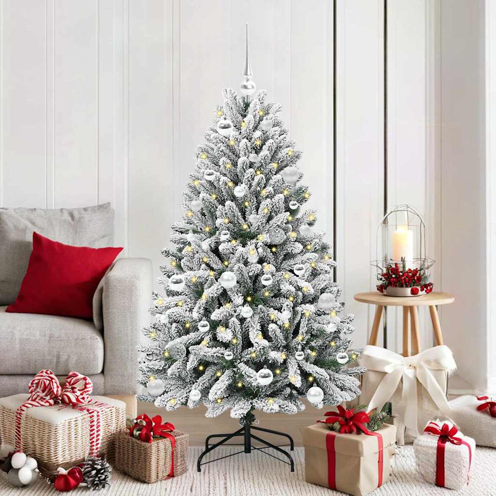 Sapin de Noël artificiel Vert et blanc 150 cm PVC et métal - XIOS
