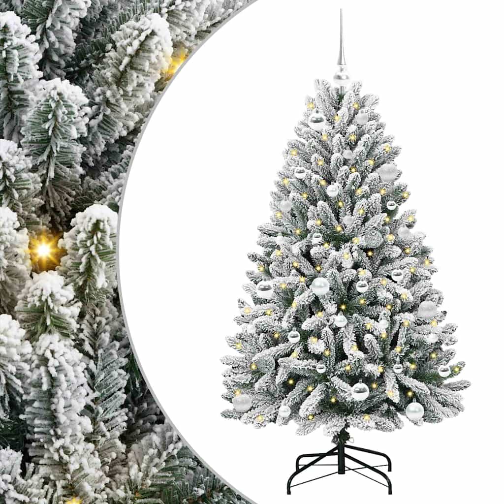 Sapin de Noël artificiel Vert et blanc 150 cm PVC et métal - XIOS
