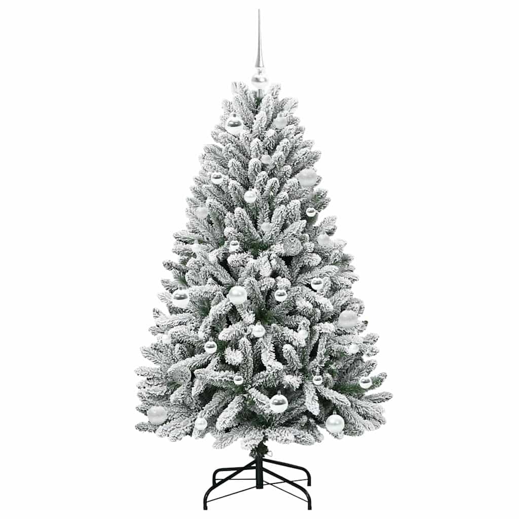 Sapin de Noël artificiel Vert et blanc 150 cm PVC et métal - XIOS