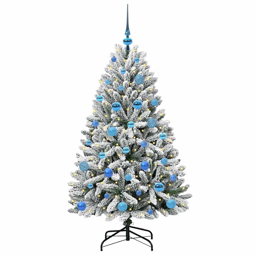 Sapin de Noël artificiel Vert et blanc 150 cm PVC et métal - XIOS