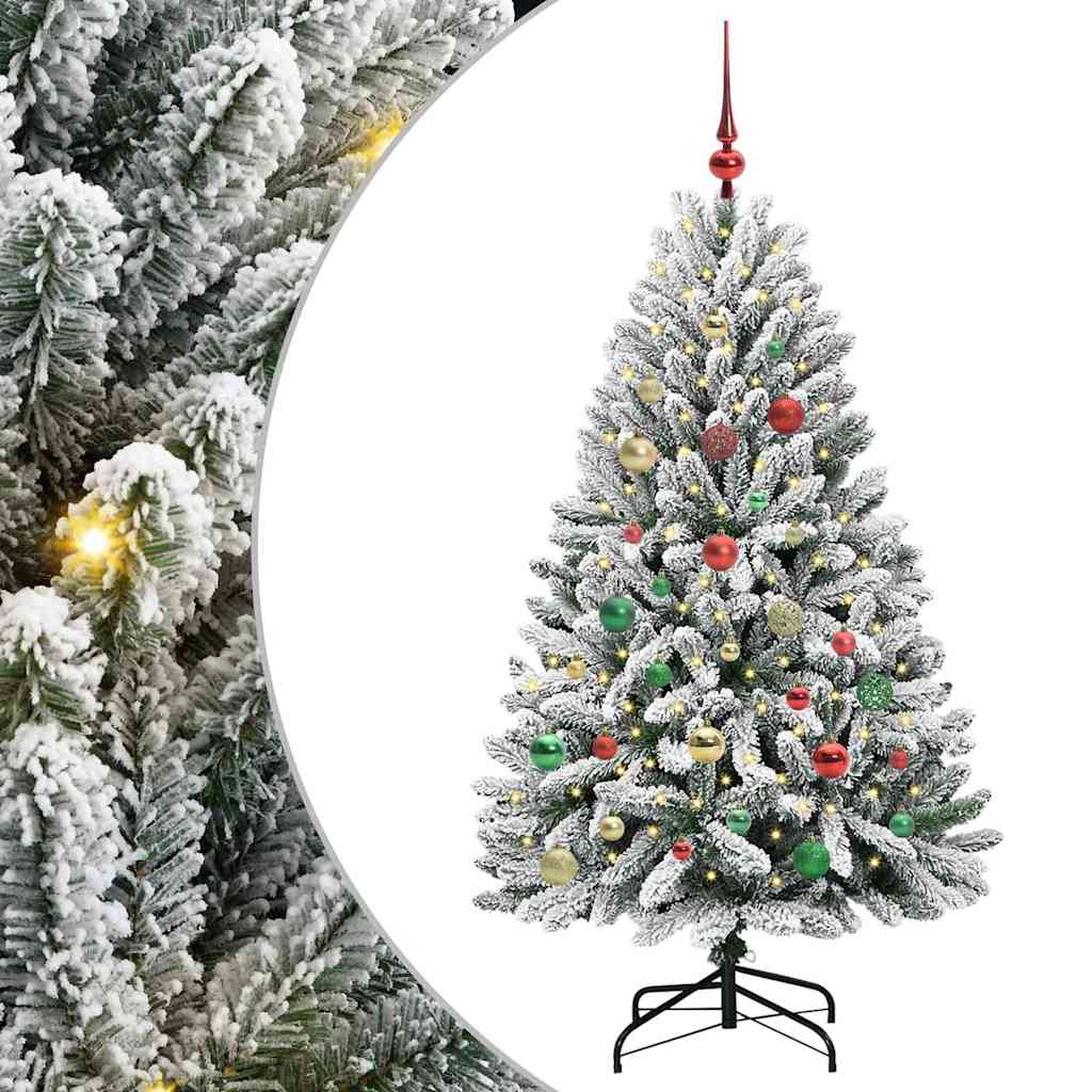 Sapin de Noël artificiel Vert et blanc 150 cm PVC et métal - XIOS