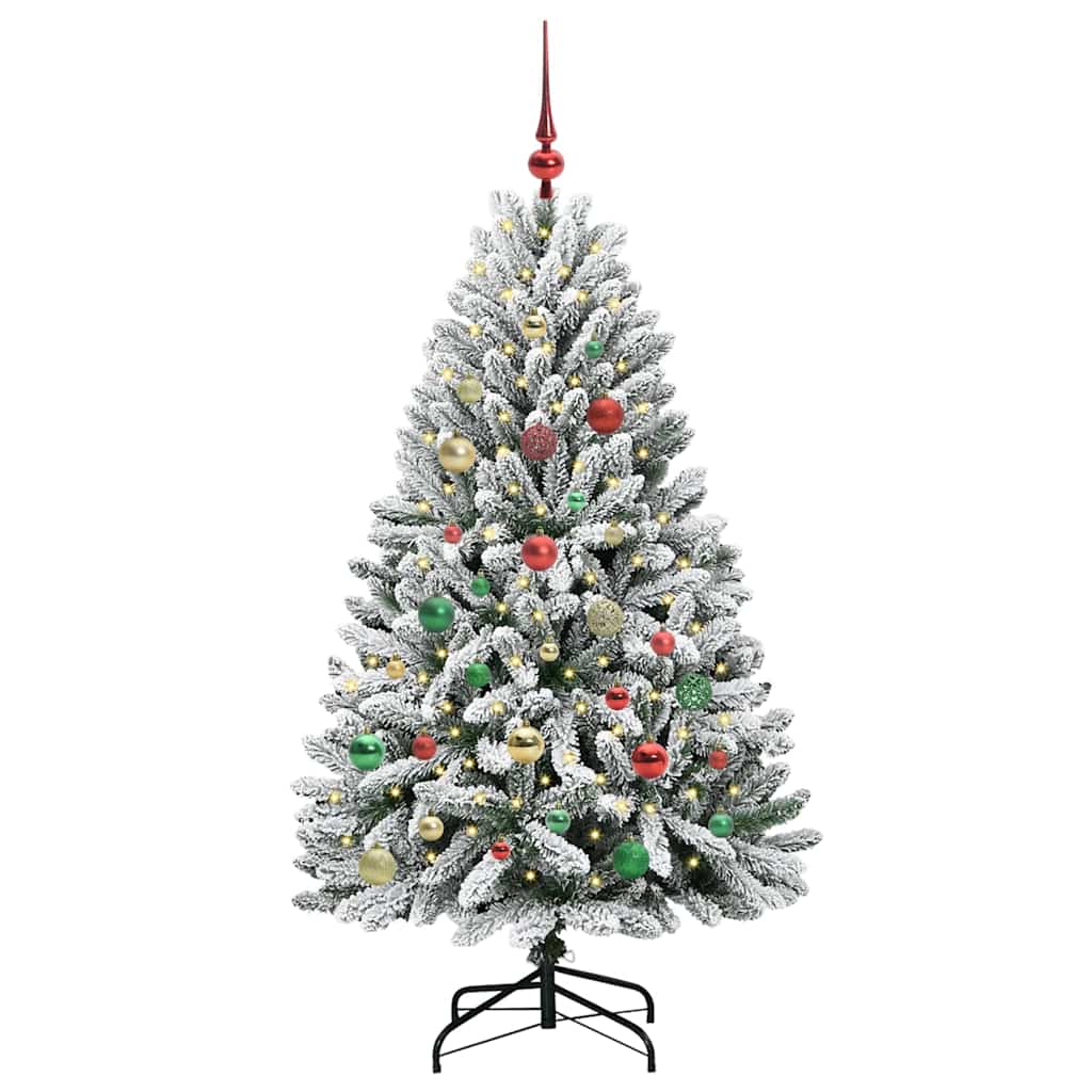 Sapin de Noël artificiel Vert et blanc 150 cm PVC et métal - XIOS