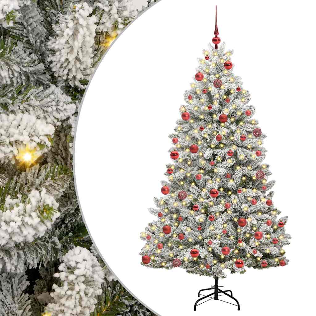 Sapin de Noël artificiel Vert et blanc 180 cm PVC et métal - XIOS