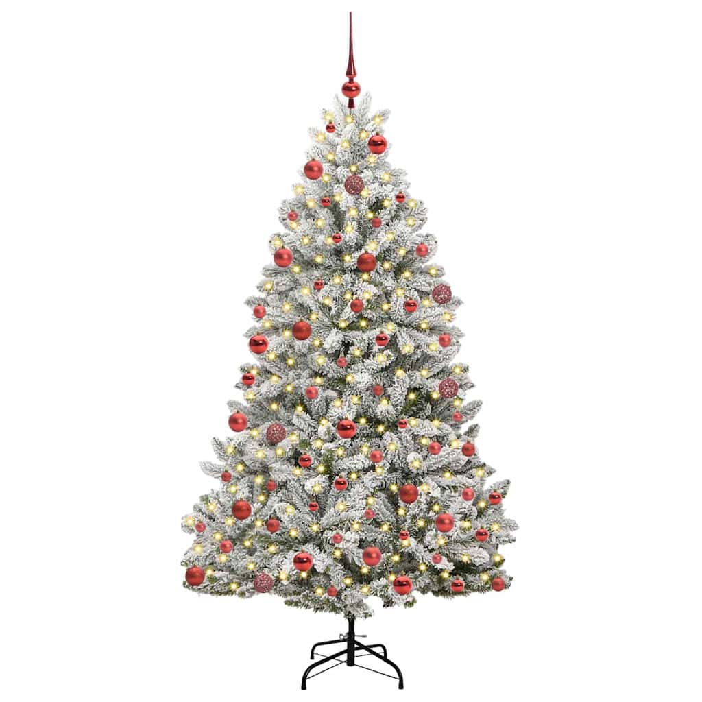 Sapin de Noël artificiel Vert et blanc 180 cm PVC et métal - XIOS