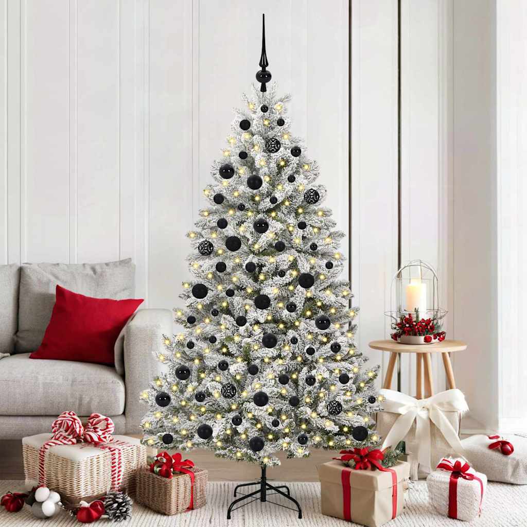 Sapin de Noël artificiel Vert et blanc 180 cm PVC et métal - XIOS