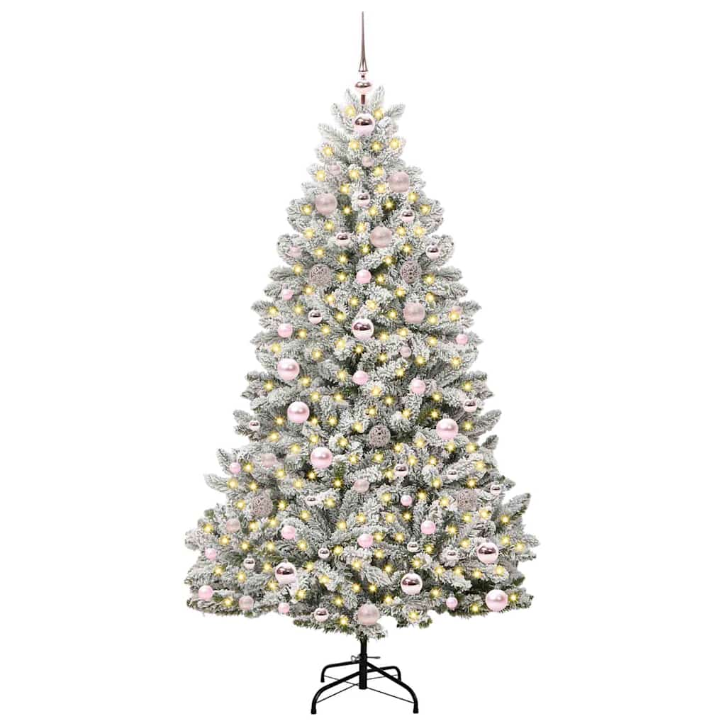 Sapin de Noël artificiel Vert et blanc 180 cm PVC et métal - XIOS
