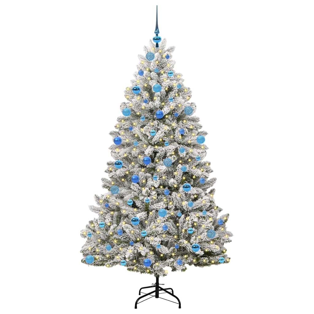 Sapin de Noël artificiel Vert et blanc 180 cm PVC et métal - XIOS