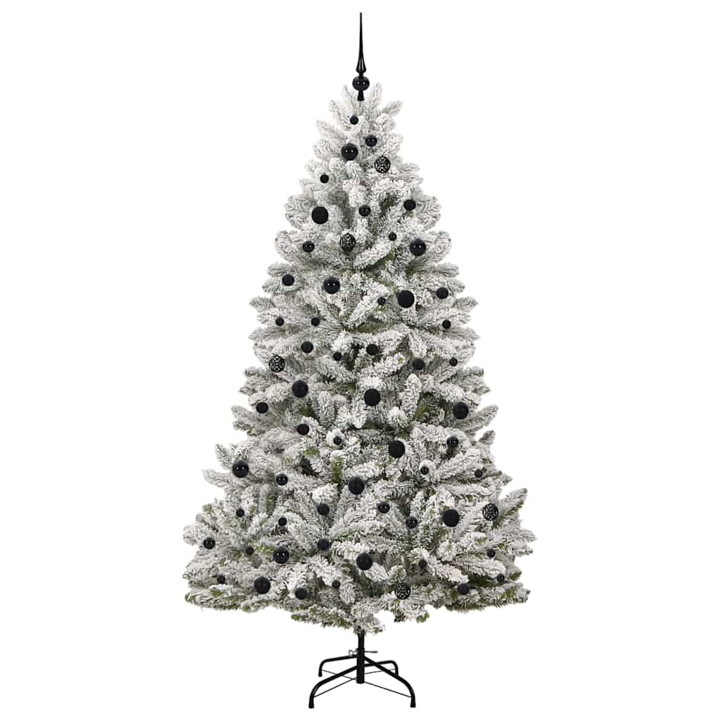 Sapin de Noël artificiel Vert et blanc 210 cm PVC et métal - XIOS
