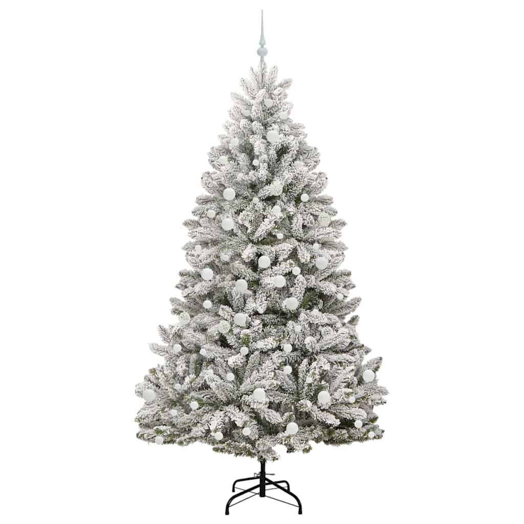 Sapin de Noël artificiel Vert et blanc 210 cm PVC et métal - XIOS