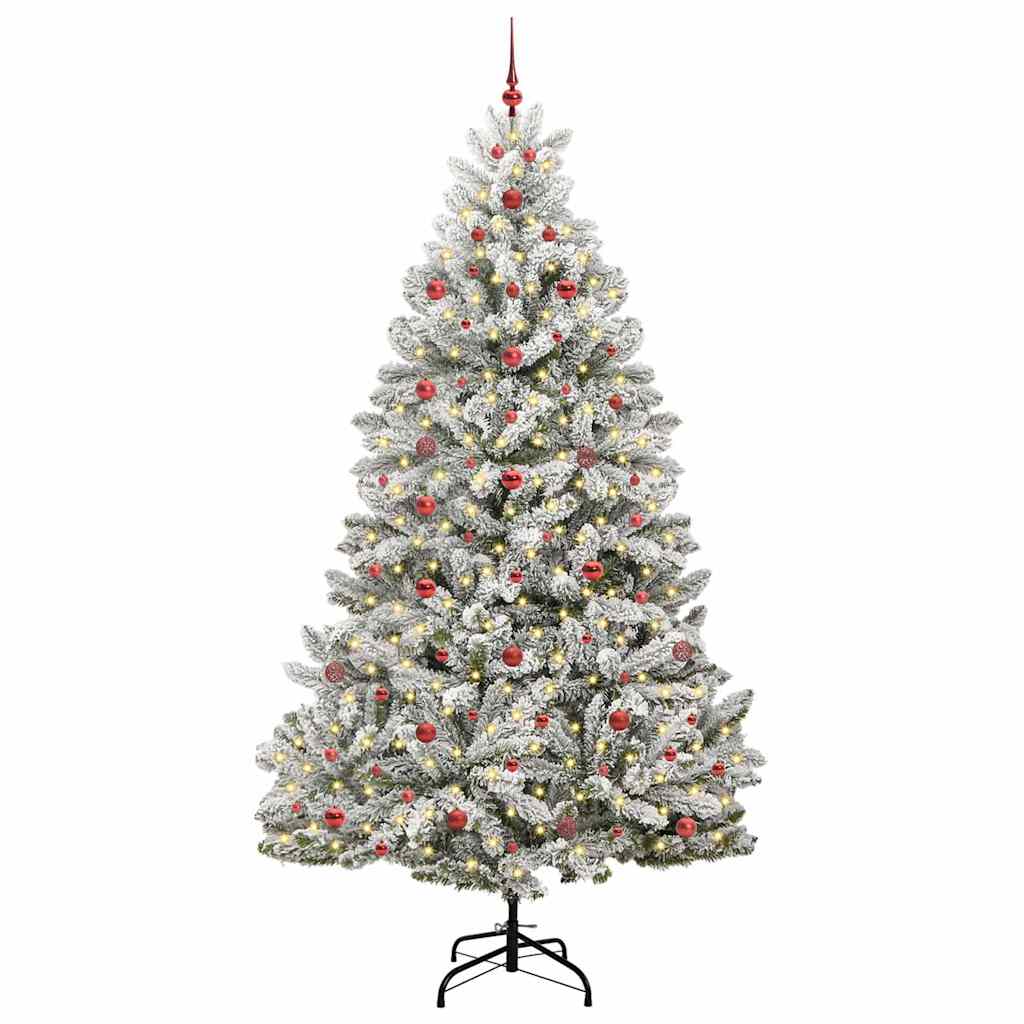 Sapin de Noël artificiel Vert et blanc 240 cm PVC et métal - XIOS