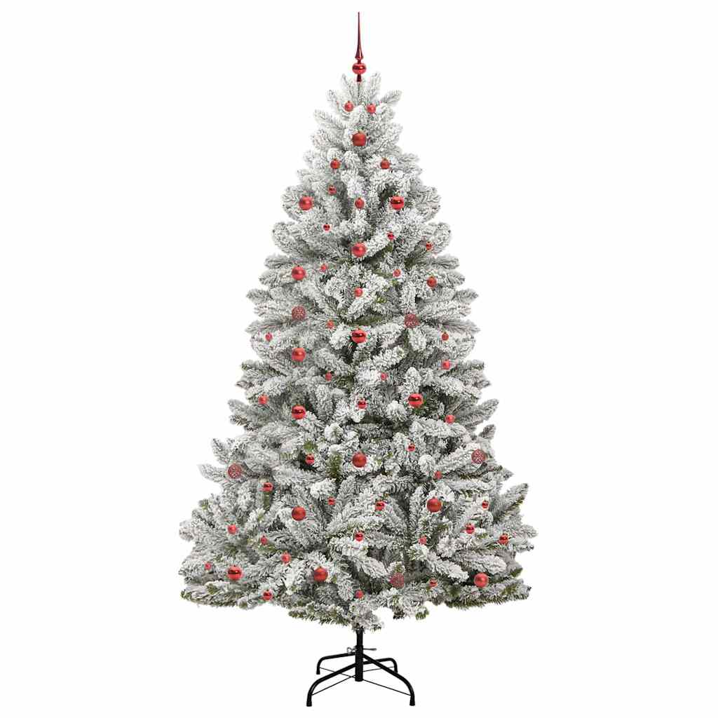 Sapin de Noël artificiel Vert et blanc 240 cm PVC et métal - XIOS