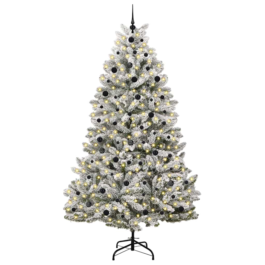 Sapin de Noël artificiel Vert et blanc 240 cm PVC et métal - XIOS