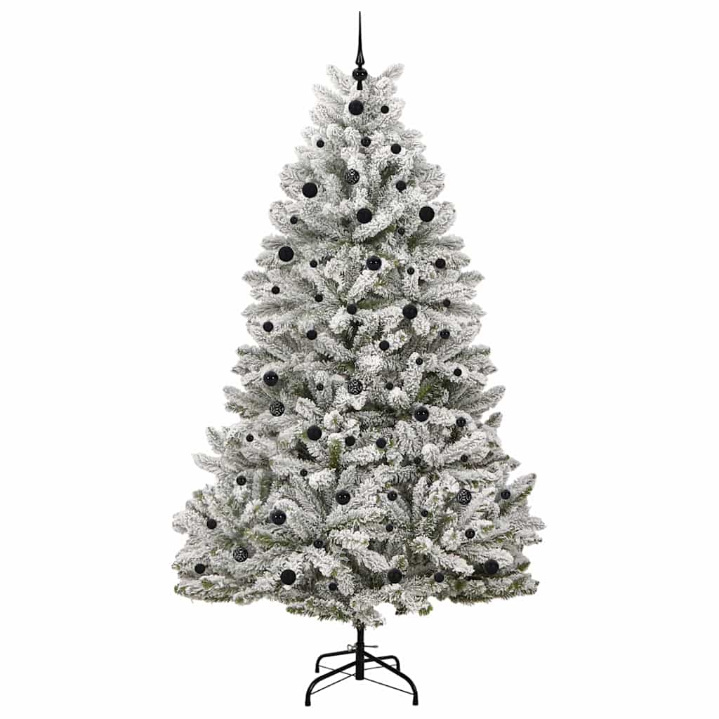 Sapin de Noël artificiel Vert et blanc 240 cm PVC et métal - XIOS
