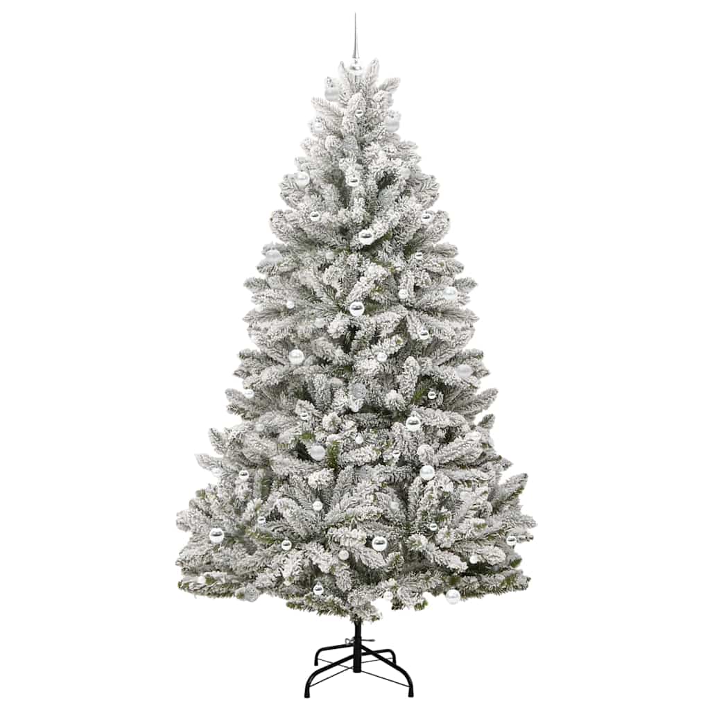 Sapin de Noël artificiel Vert et blanc 240 cm PVC et métal - XIOS