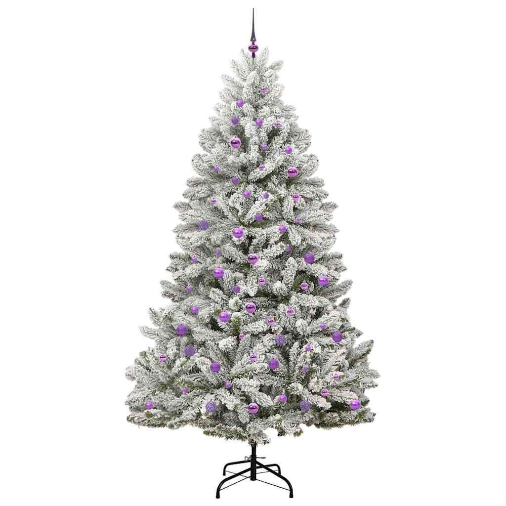 Sapin de Noël artificiel Vert et blanc 240 cm PVC et métal - XIOS