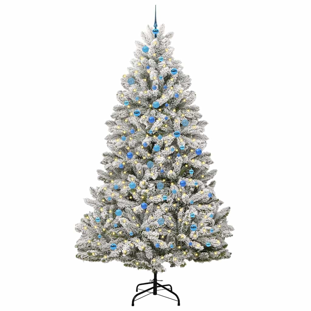 Sapin de Noël artificiel Vert et blanc 240 cm PVC et métal - XIOS