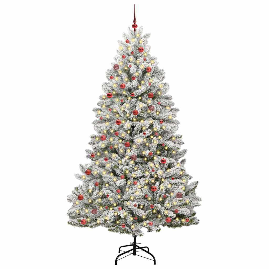 Sapin de Noël artificiel Vert et blanc 270 cm PVC et métal - XIOS