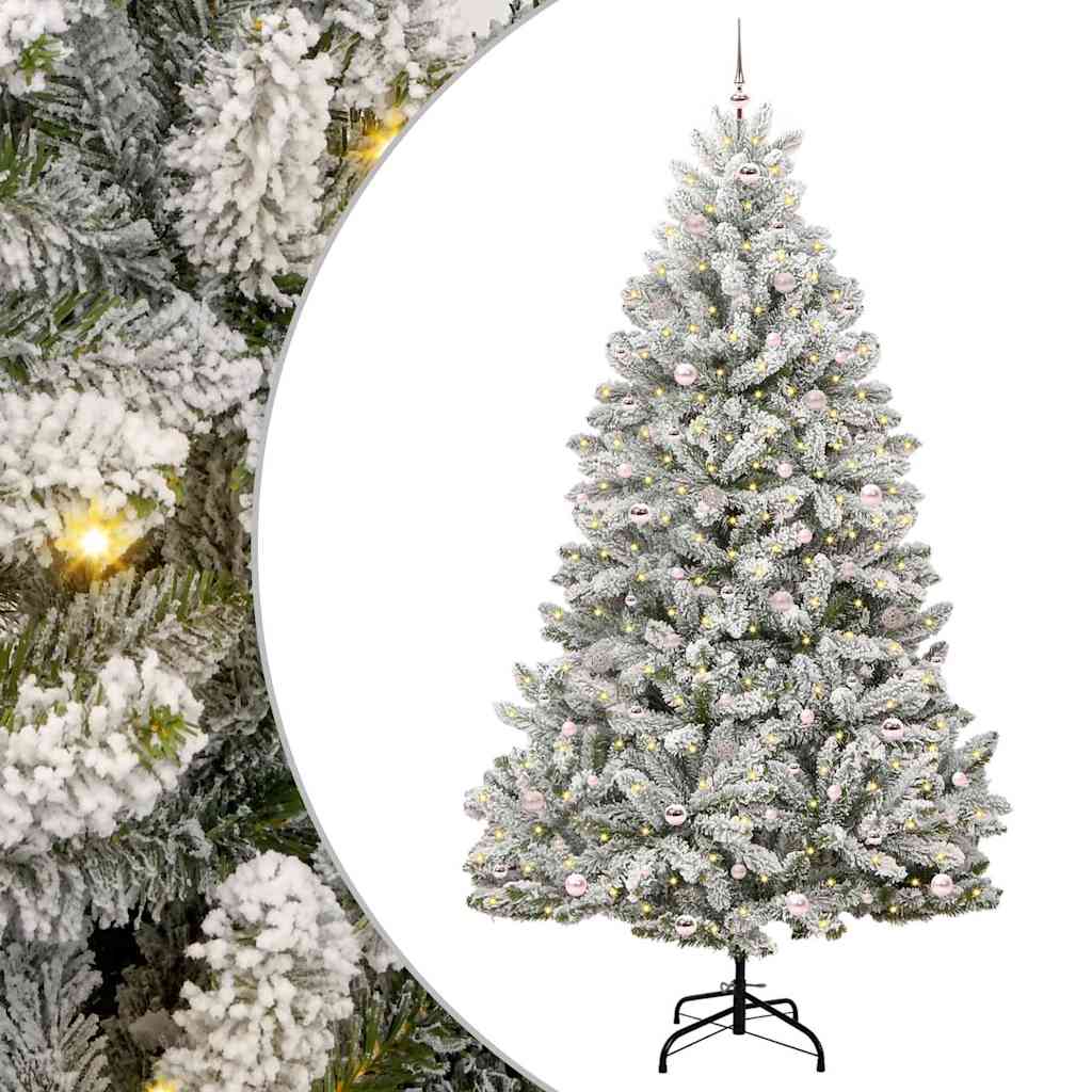 Sapin de Noël artificiel Vert et blanc 270 cm PVC et métal - XIOS