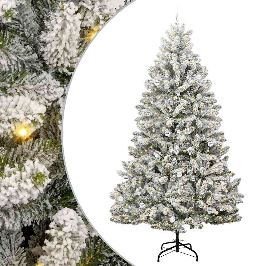 Sapin de Noël artificiel Vert et blanc 270 cm PVC et métal - XIOS