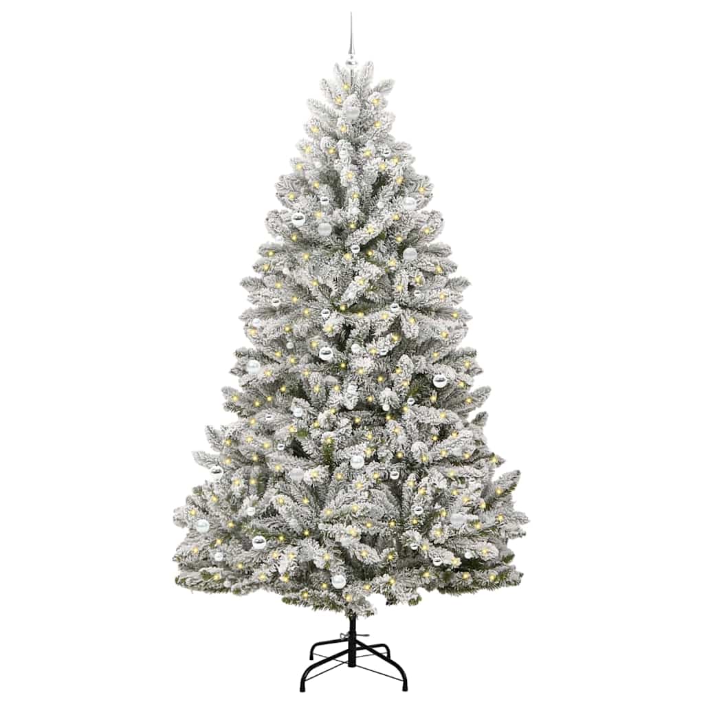 Sapin de Noël artificiel Vert et blanc 270 cm PVC et métal - XIOS