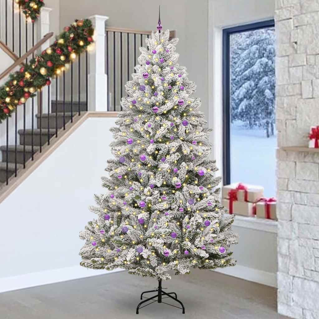 Sapin de Noël artificiel Vert et blanc 270 cm PVC et métal - XIOS