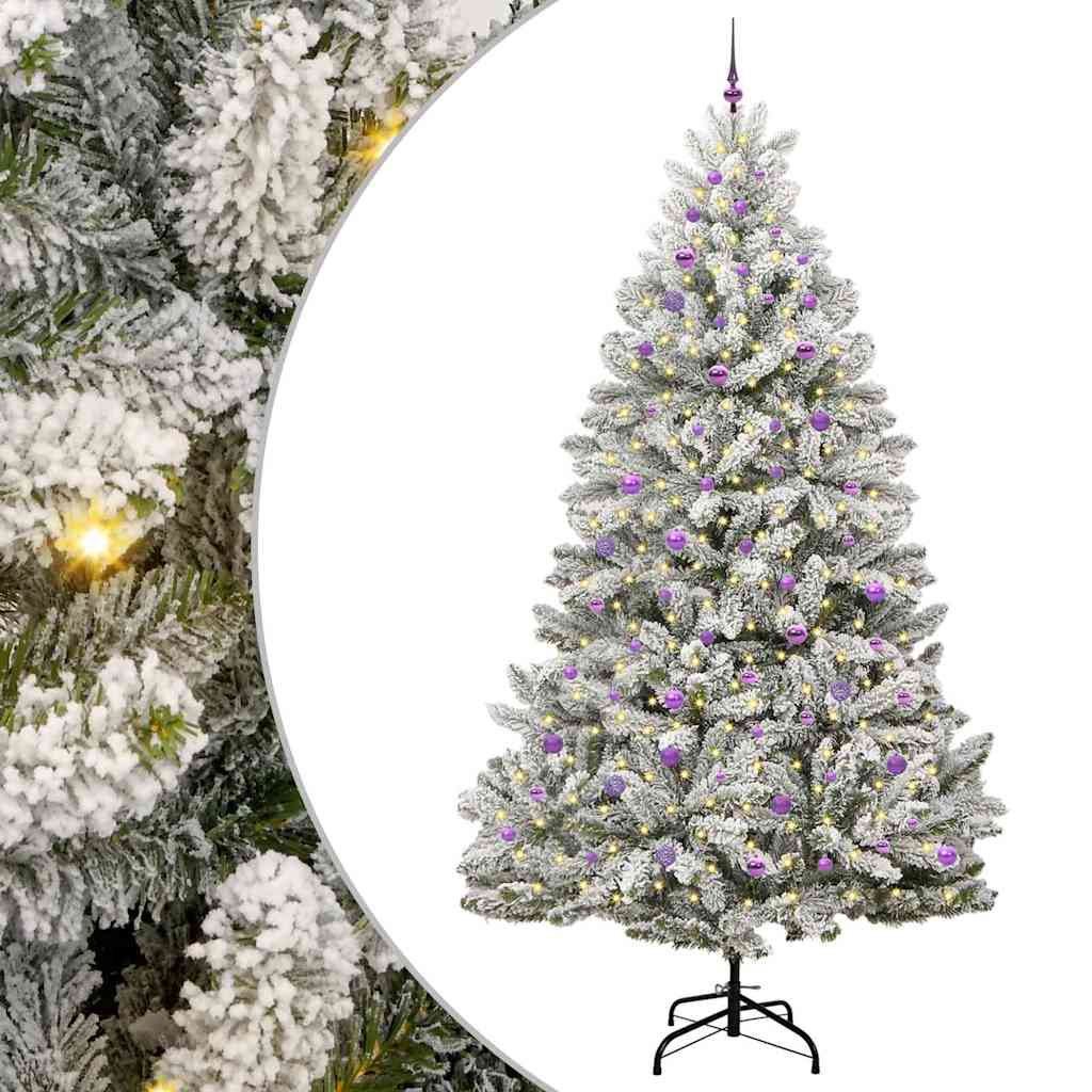 Sapin de Noël artificiel Vert et blanc 270 cm PVC et métal - XIOS