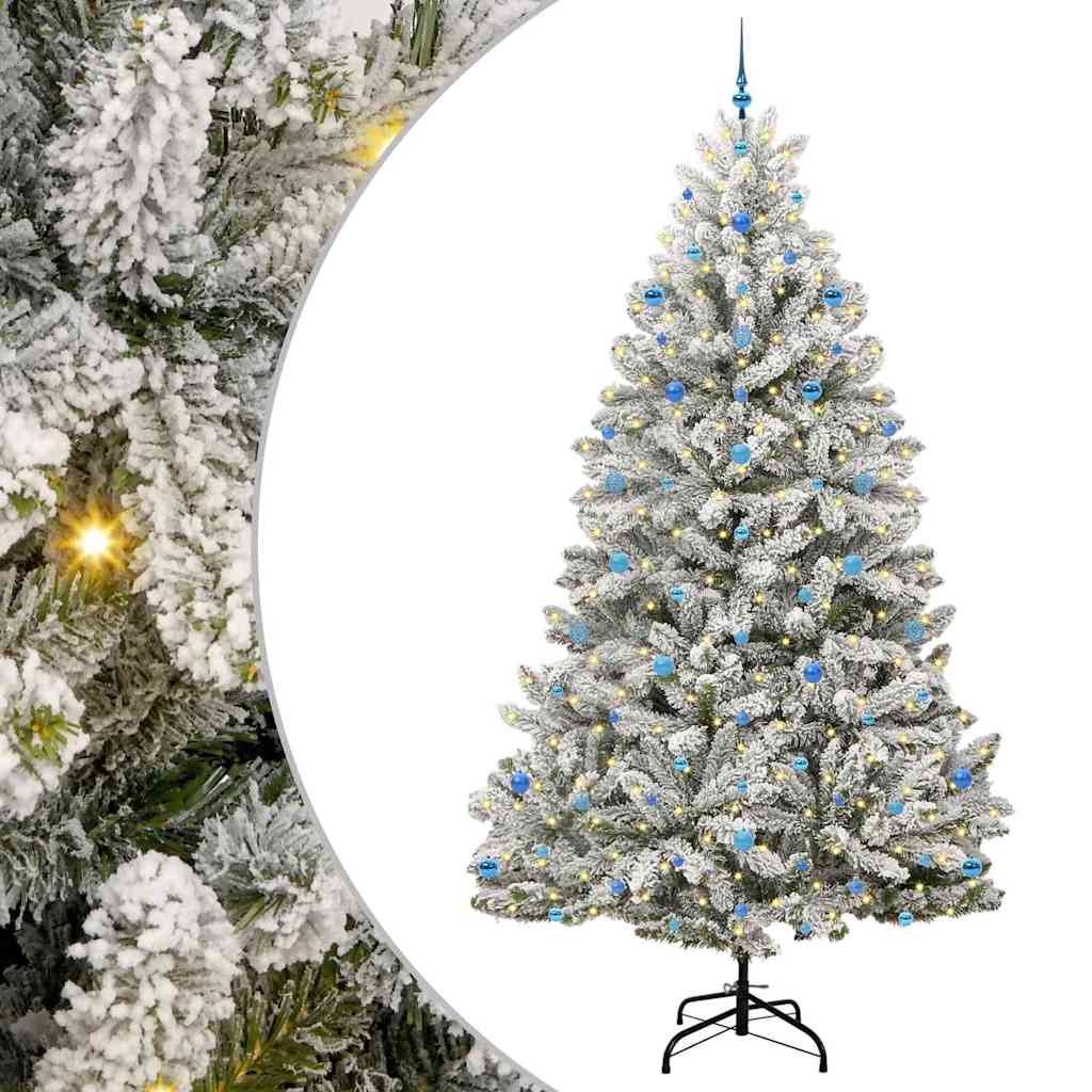 Sapin de Noël artificiel Vert et blanc 270 cm PVC et métal - XIOS