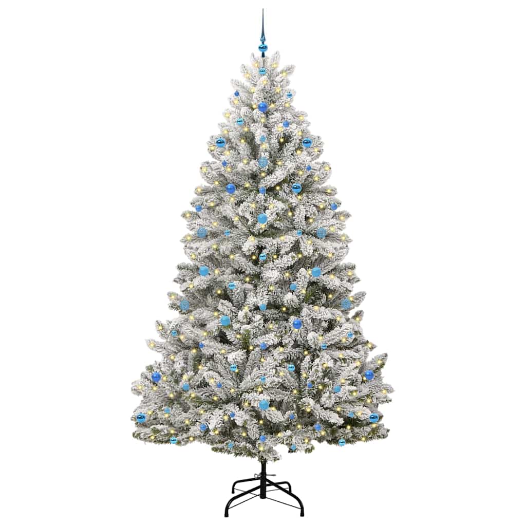 Sapin de Noël artificiel Vert et blanc 270 cm PVC et métal - XIOS