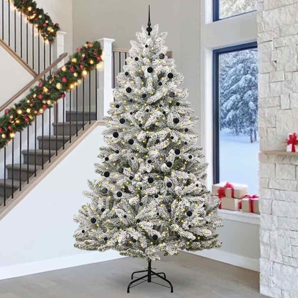 Sapin de Noël artificiel Vert et blanc 300 cm PVC et métal - XIOS