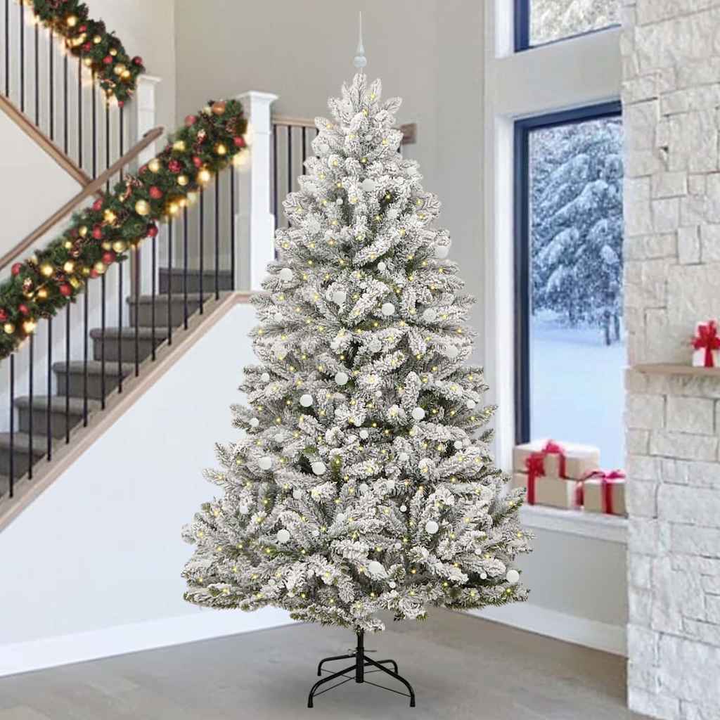 Sapin de Noël artificiel Vert et blanc 300 cm PVC et métal - XIOS