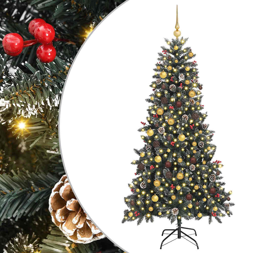 Sapin de Noël artificiel Vert 210 cm PVC, plastique et acier - XIOS