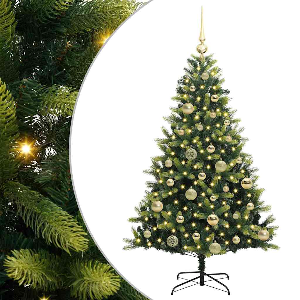 Arbre de Noël artificiel à charnières 150 LED Vert 120 cm - XIOS
